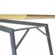 eigenart Designstudio-Esstisch-Schreibtisch-Stahl/Holzkombination-puristisches Design-Geradliniges Design